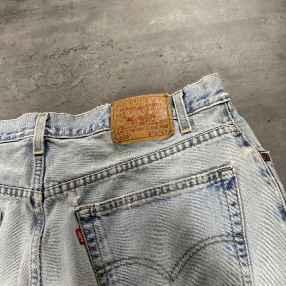 Vintage Levi's Jean Shorts Men 39x7 Denim Jorts Light Wash Faded Western Cowboy - Picture 6 of 12